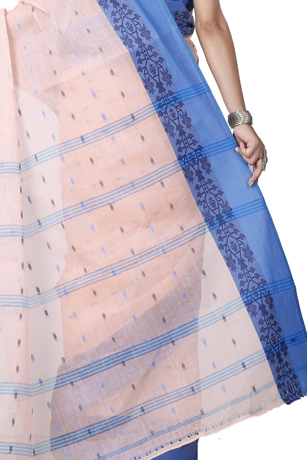 Peach Pure Cotton Apurva Tant Saree (1062)